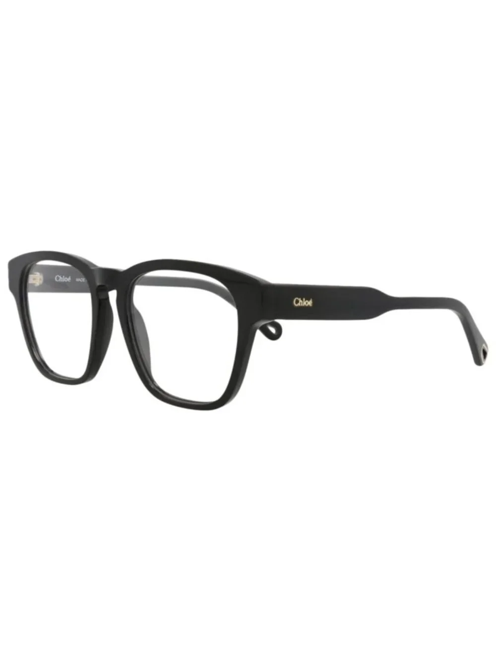 New Chloé Women's Eyeglasses Square Rectangle Recycled Acetate Frame Black Black